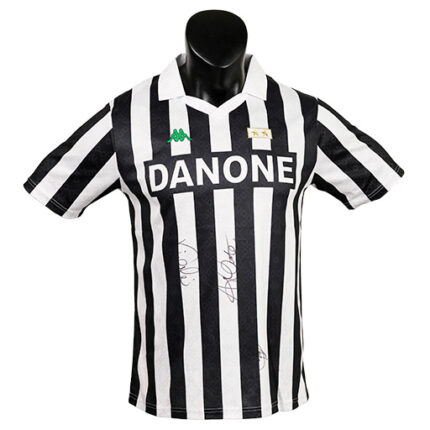Roberto Baggio, Antonio Conte & Gianluca Vialli Signed 1992-1993 Juventus Home Shirt (Front Signed)