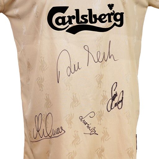 Robbie Fowler, Steve McManaman, Jamie Carragher & Michael Owen Signed 1996-1997 Liverpool Home Shirt (Front Signed)