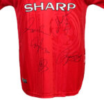David Beckham, Ryan Giggs, Gary Neville, Teddy Sheringham & Ole Gunnar Solskjær Signed 1998-1999 Manchester United Home Shirt (Front Signed)